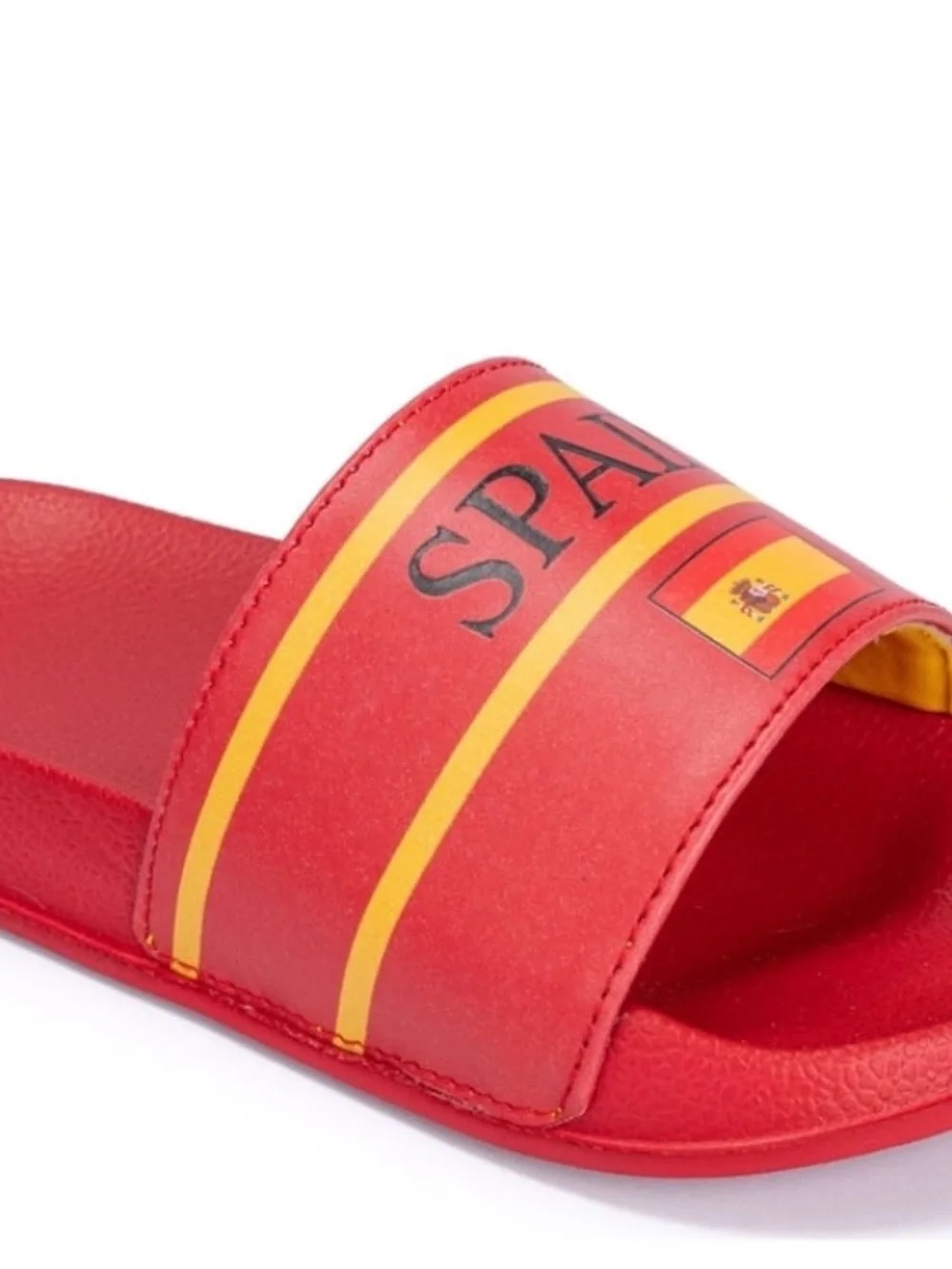 Spain Red Kids Slide Sandals with Flag Size 9-10 Toddler